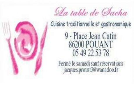LA TABLE DE SACHA